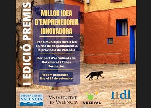 banner sobre I PREMIOS DIPUTACIÓ DE VALÈNCIA-IIDL AL EMPRENDIMIENTO RURAL PARA ALUMNADO DE SECUNDARIA I PREMIS DIPUTACIÓ DE VALÈNCIA-IIDL A L'EMPRENEDORIA RURAL PER A ALUMNAT DE SECUNDÀRIA