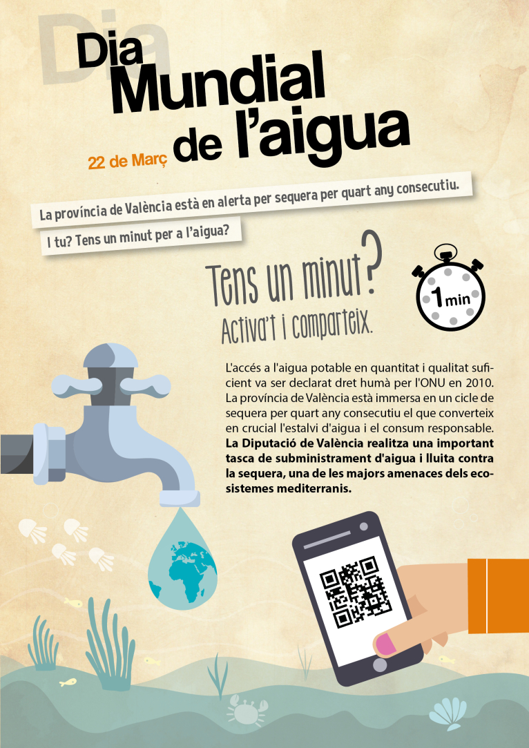 La Diputació de València destaca la lluita contra la sequera en la província en el Dia Mundial de l´Aigua