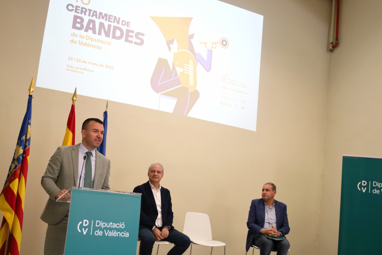 La Diputación presenta su Certamen de Bandas con la música como instrumento para trabajar juntos en la reconstrucción