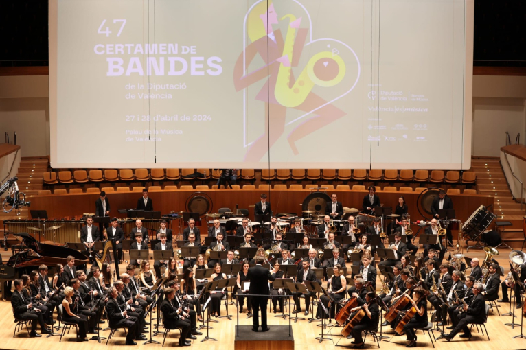 La Diputació de València celebrarà el Certamen de Bandes de 2025 el 29 i 30 de març en el Palau de la Música