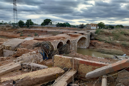 La Diputació de València reconstrueix el pont sobre el barranc dels Cavalls en el terme municipal d'Aldaia