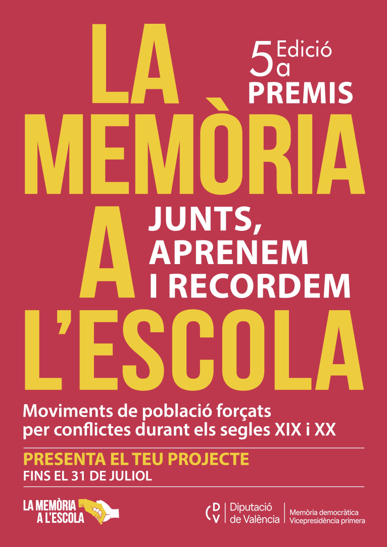 La Diputació de València convoca els premis per incentivar la investigació i la creativitat de l’alumnat en temes de memòria democràtica 