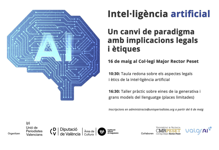 La Diputació de València s’alia amb la Unió de Periodistes Valencians per a reflexionar sobre la Intel·ligència Artificial