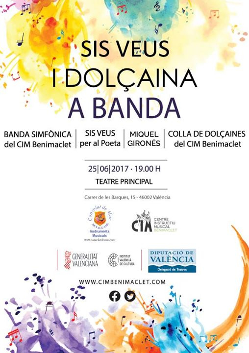 La adaptación para banda y dolçaina del espectáculo 'Sis veus per al poeta' llega el domingo al Teatro Principal