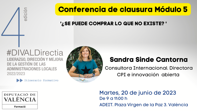 Conferència de clausura Mòdul V #DIVALDirectia a càrrec d´Sandra Sinde Cantorna. 