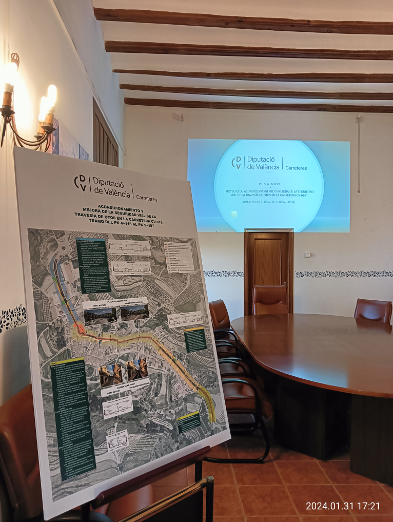 Presentación del proyecto de acondicionamiento de la travesía de Otos en la CV-616