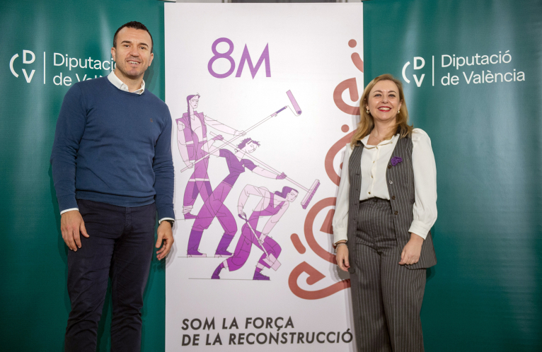 La Diputació de València reivindica en el 8M la força de les dones en la reconstrucció després de la DANA