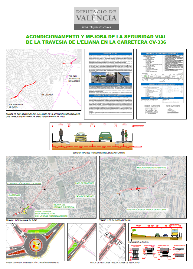 Abierto el periodo de información pública del proyecto de travesía de l'Eliana en la CV-336