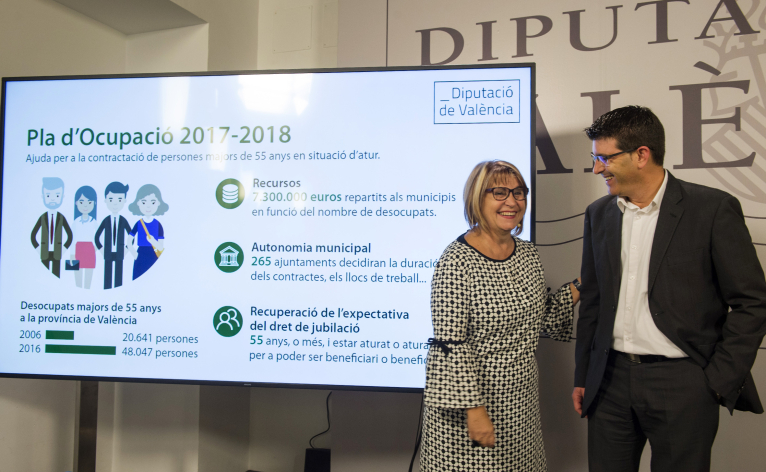 La Diputació invertirà 775.000 euros a La Safor per a donar ocupació a persones majors de 55 anys