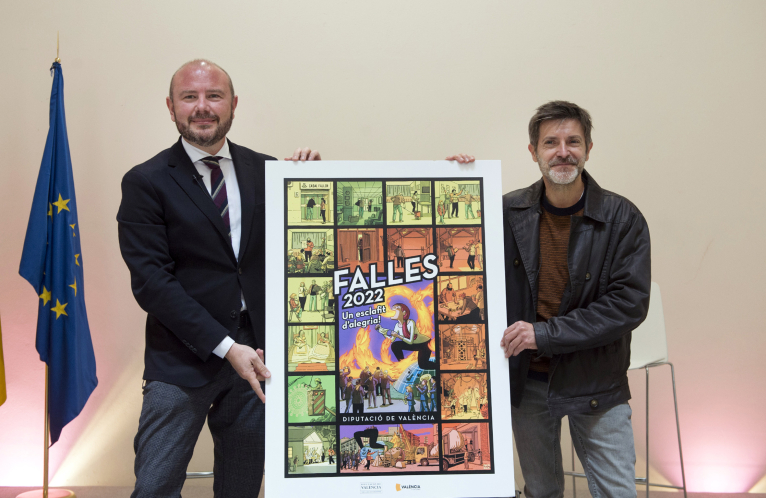 La Diputació presenta su cartel de Fallas 2022 diseñado por Paco Roca