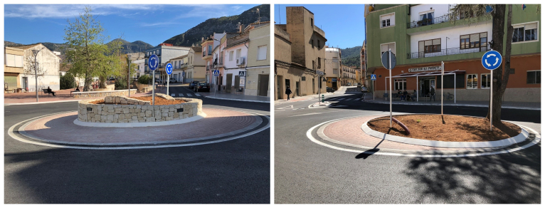 Obras en la CV-600 en Simat de la Valldigna y la CV-680 en Villalonga para apaciguar en tráfico y reordenar los accesos 