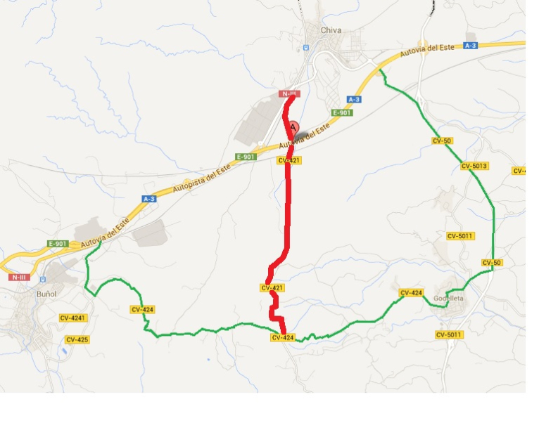 Las obras de refuerzo obligan al corte de la carretera de Turís a Chiva 