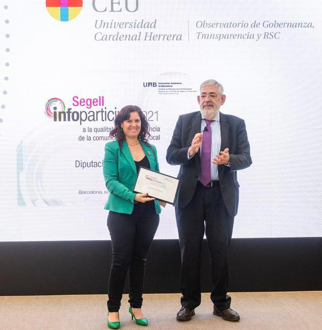La Diputació de València rep un Segell Infoparticipa de la CEU UCH