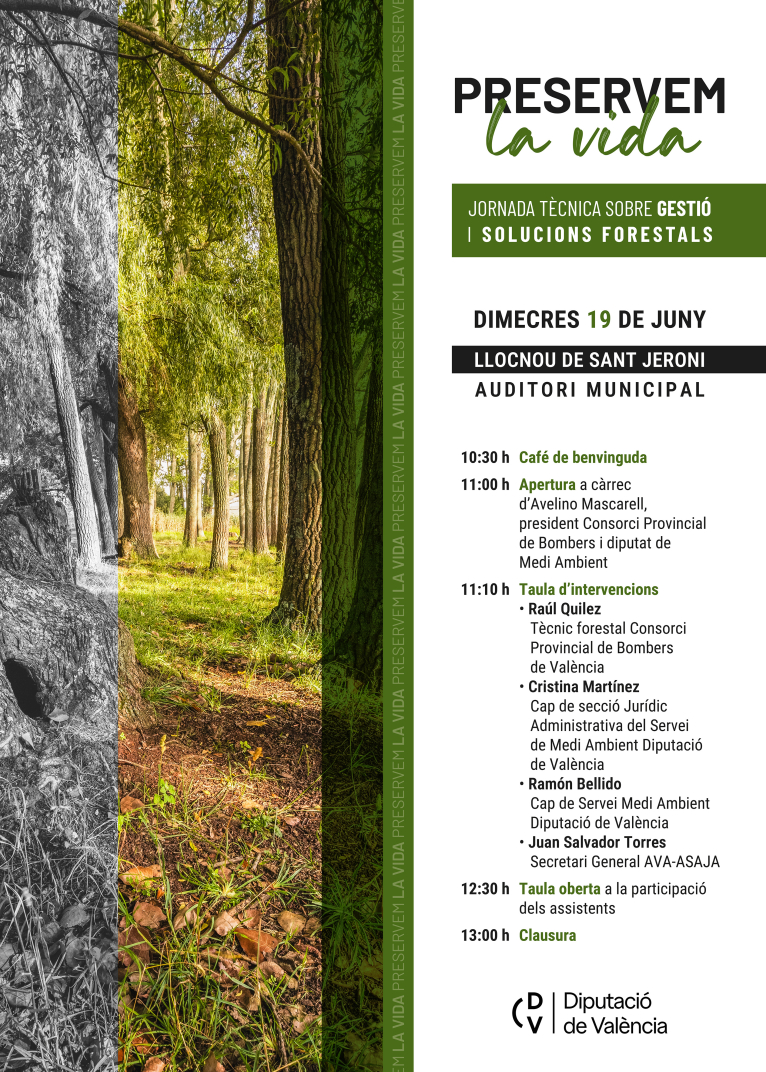La Diputació de València reunirá en Llocnou de Sant Jeroni a técnicos y especialistas para reflexionar sobre incendios forestales