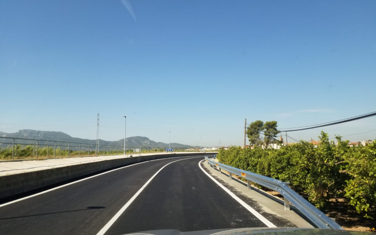 Finalizadas las obras de ampliación de plataforma de la CV-505 en Riola