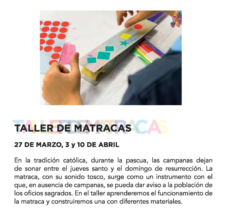 El Museu d’Etnologia organiza un taller de matracas para las fiestas de Pascua