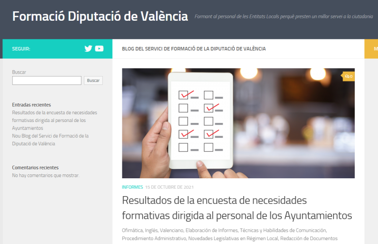 Nuevo Blog del Servicio de Formación de la Diputación de Valencia