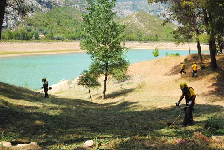 Las brigadas de Diputación limpian las zonas recreativas del monte valenciano