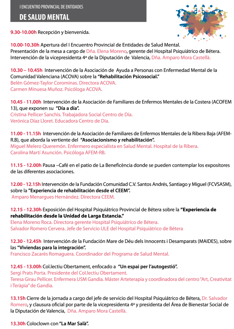 La Diputación reúne mañana por primera vez a las asociaciones de salud mental de la provincia