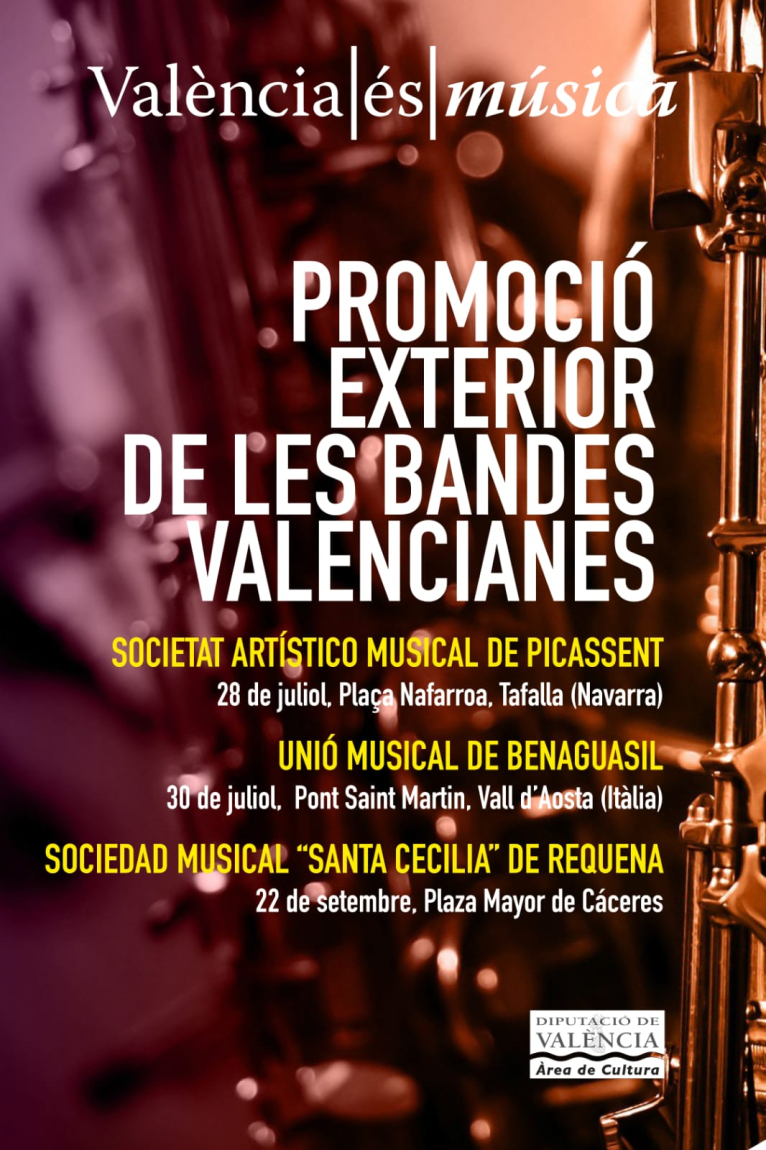 Las bandas valencianas de Benaguasil, Picassent y Requena de gira con “València és música” 