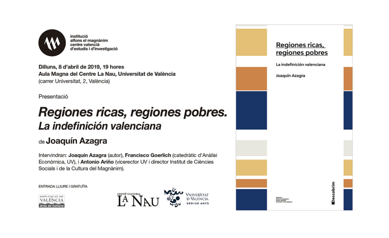 El Magnànim presenta un estudio comparativo de la sociedad valenciana con otras comunidades autónomas con ‘Regiones ricas, regiones pobres’